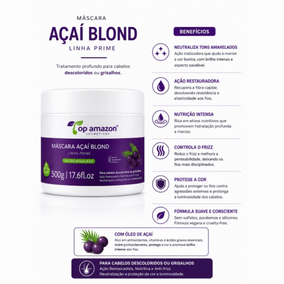 Kit Manutenção Açai Blond C/3 Produtos de 500ml - Imagem 5